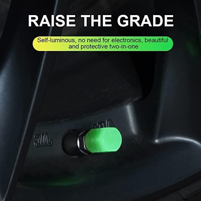 Luminous Valve Car and Bike Caps | Fluorescent Tire Valves Cap Glow in The Dark