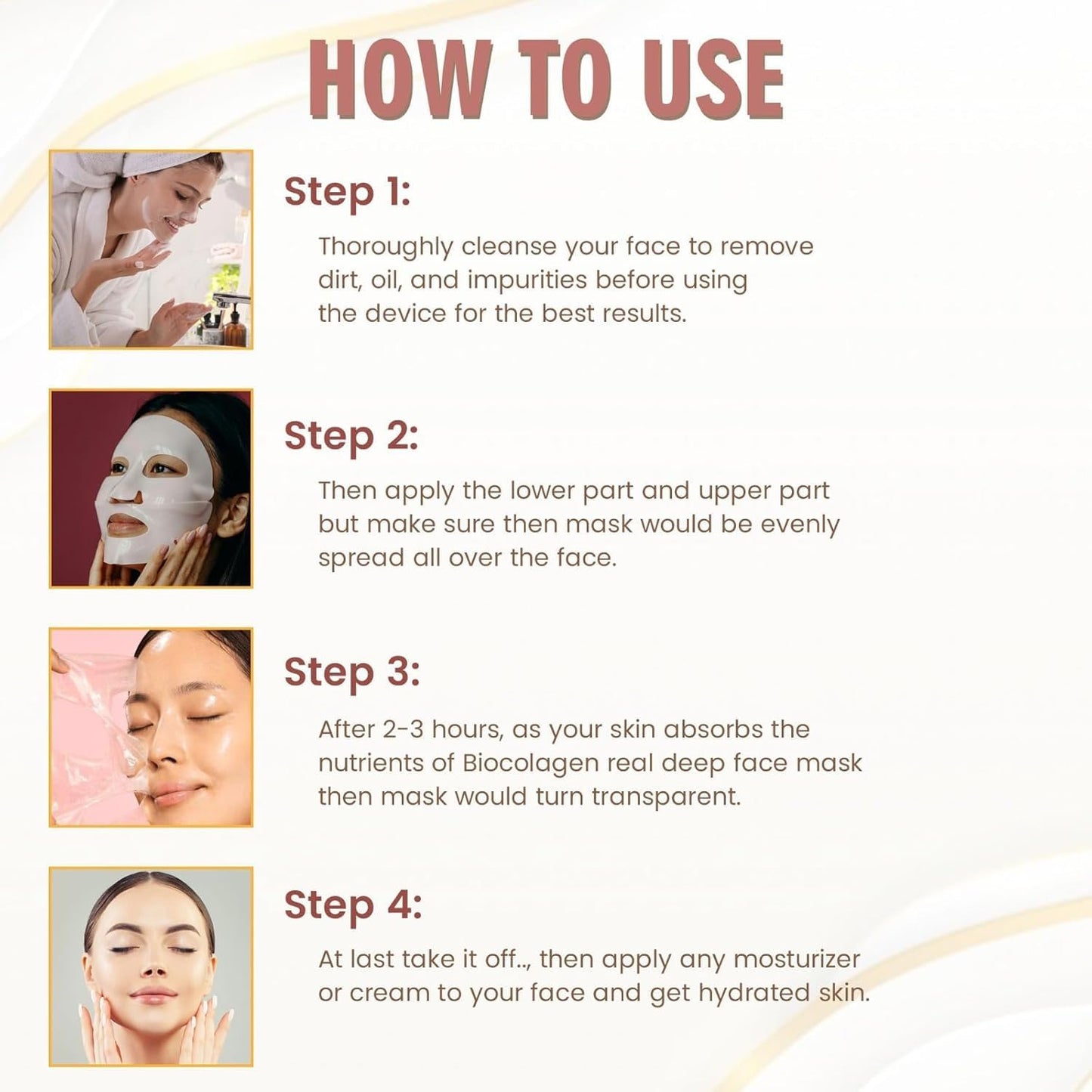 6 Pure Collagen Anti-Aging and Wrinkles Reducing Masks
