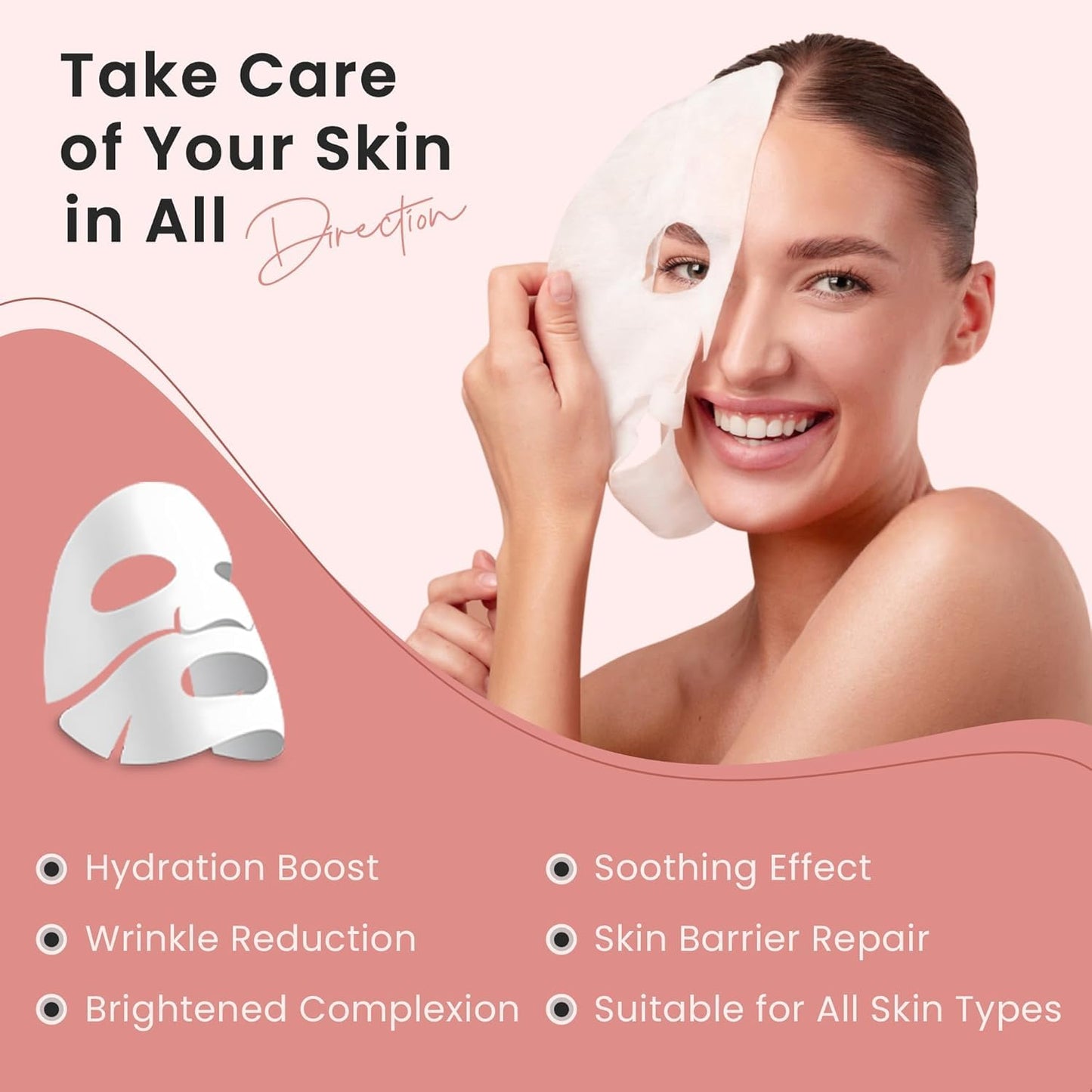 6 Pure Collagen Anti-Aging and Wrinkles Reducing Masks