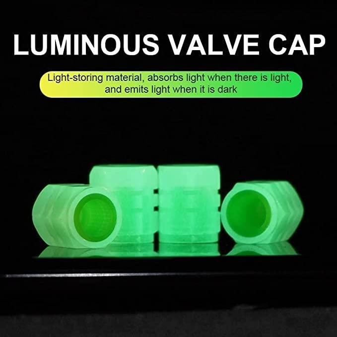 Luminous Valve Car and Bike Caps | Fluorescent Tire Valves Cap Glow in The Dark