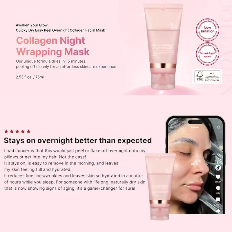 6 Pure Collagen Anti-Aging and Wrinkles Reducing Masks