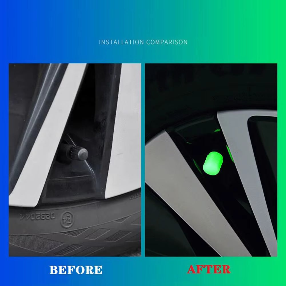 Luminous Valve Car and Bike Caps | Fluorescent Tire Valves Cap Glow in The Dark