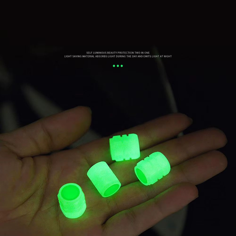 Luminous Valve Car and Bike Caps | Fluorescent Tire Valves Cap Glow in The Dark