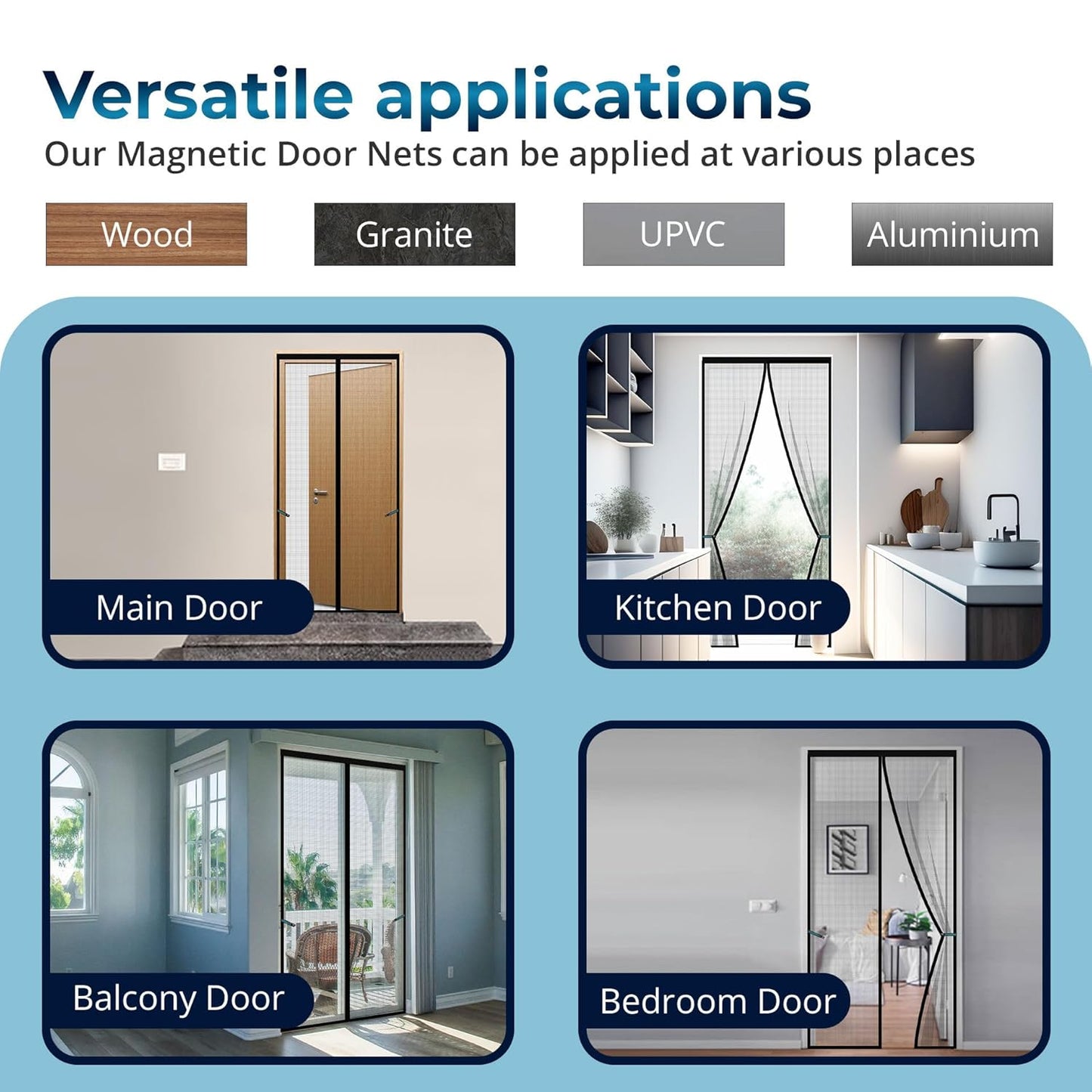 Magnetic Mosquito Net Screen for Main Doors